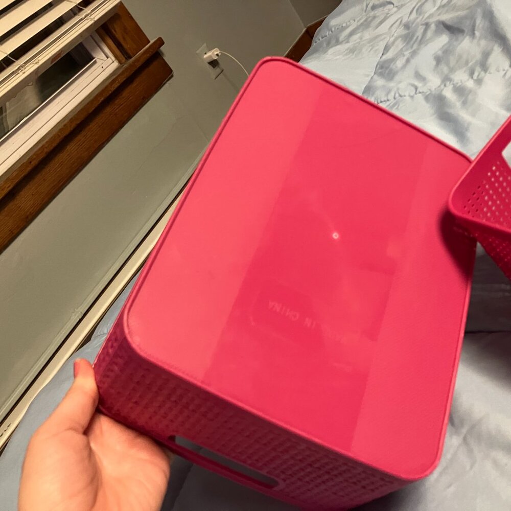 Two Pink Storage Containers - Picture 5 of 5